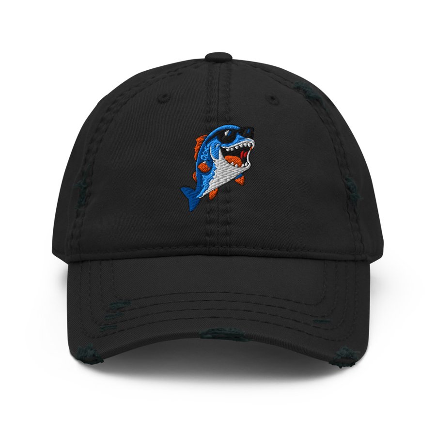 Sunglasses Fish Distressed Dad Hat